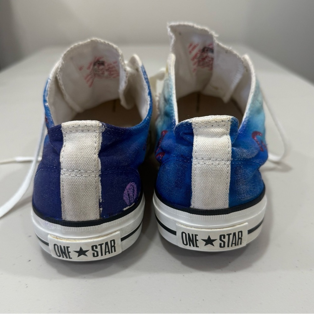 CONVERSE One Star Hand Painted Sea World Size Men’s 9 Women’s 11 - Picture 3 of 6